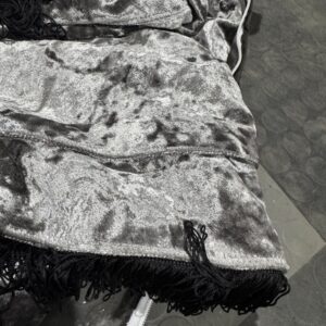 Gardinset plysch Silver Svart