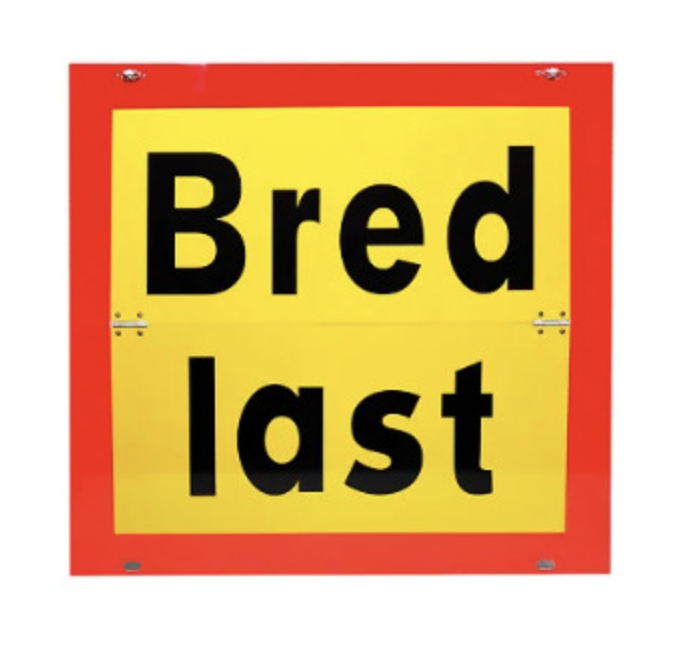 Bredlast skylt reflex 600 x 500 Vikbar